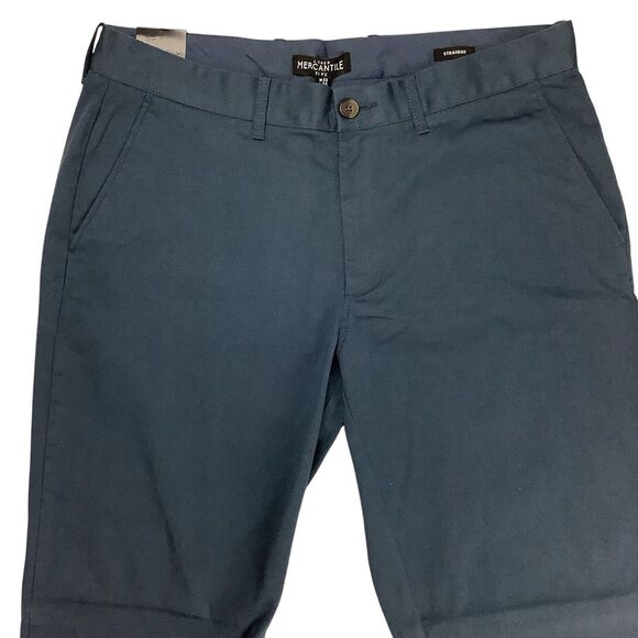 J Crew Mercantile Flex Pants Men's 33x30 (33x29) Straight Leg Chino Blue Stretch - Picture 2 of 14